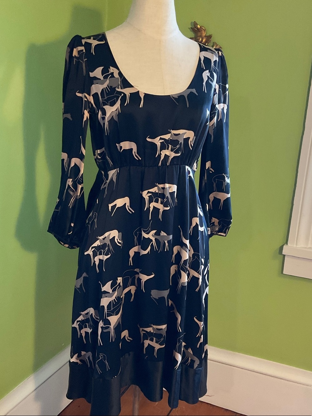 Vintage Y2K Ulla Johnson silk dress with deer